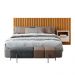Cabeceira para Cama Casal com 1 Mesa Turim Nature Pérola