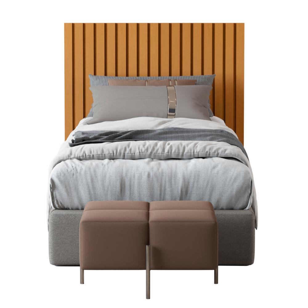 Cabeceira para Cama de Solteiro Ripada Ragusa Nature