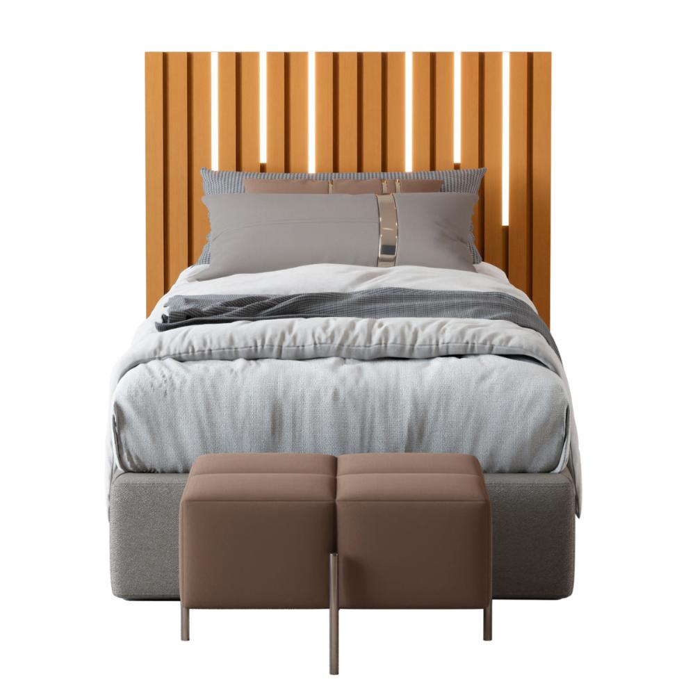 Cabeceira para Cama de Solteiro com Led Saitama Nature
