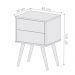 Conjunto Mesa de Cabeceira 2 Gavetas Geraldine Branco