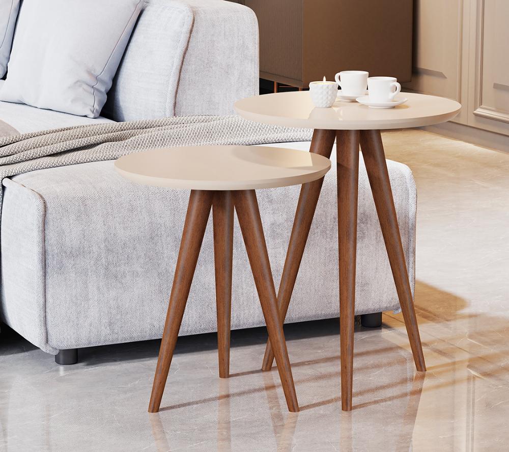 Conjunto Mesas de Apoio Trieste Perola