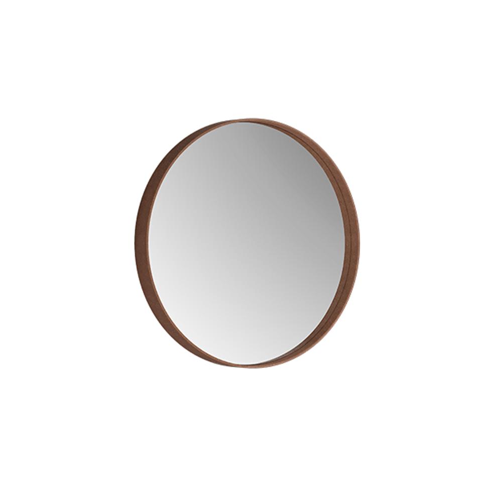 Espelho Decorativo Redondo 50 cm Napoli Castanho