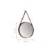 Espelho Redondo Decorativo 60 cm Com Alça Venezia Castanho