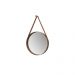 Espelho Redondo Decorativo 60 cm Com Alça Venezia Castanho