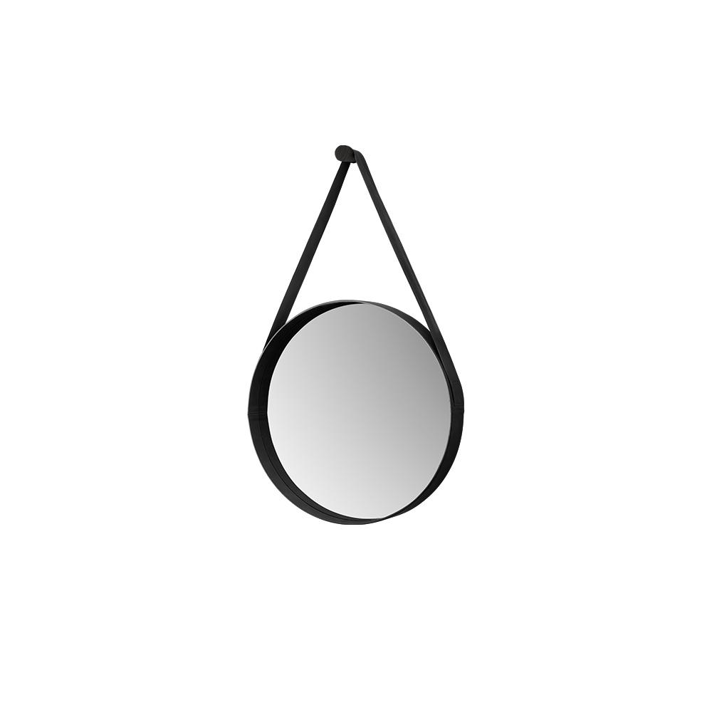 Espelho Redondo Decorativo 60 cm Com Alça Venezia Preto