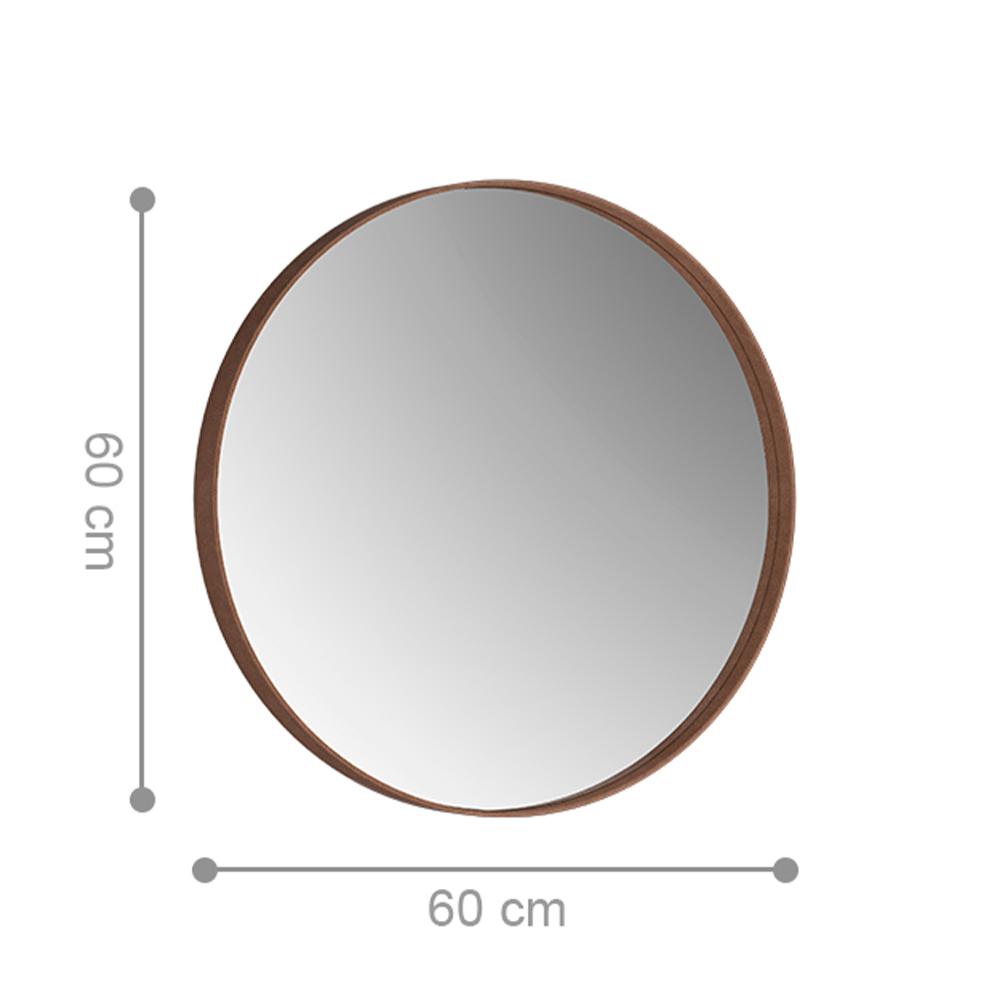 Espelho Redondo Decorativo 60 cm Genova Castanho