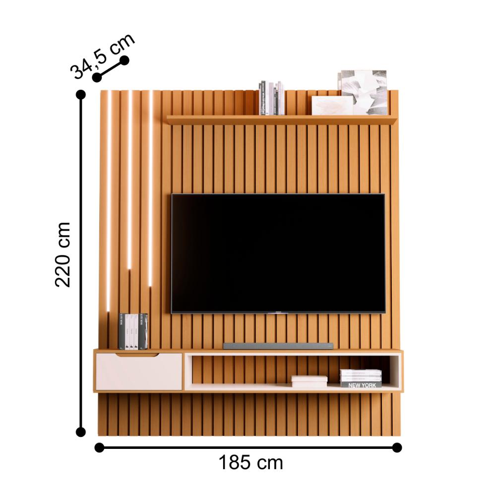 Home Suspenso com 1 Gaveta e Led Matsudo Nature Pérola