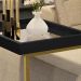Mesa Lateral Apoio Para Sofá Com Espelho JB 4774 - Preto com Dourado - Lojas RPM