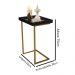 Mesa Lateral Apoio Para Sofá Com Espelho JB 4774 - Preto com Dourado - Lojas RPM