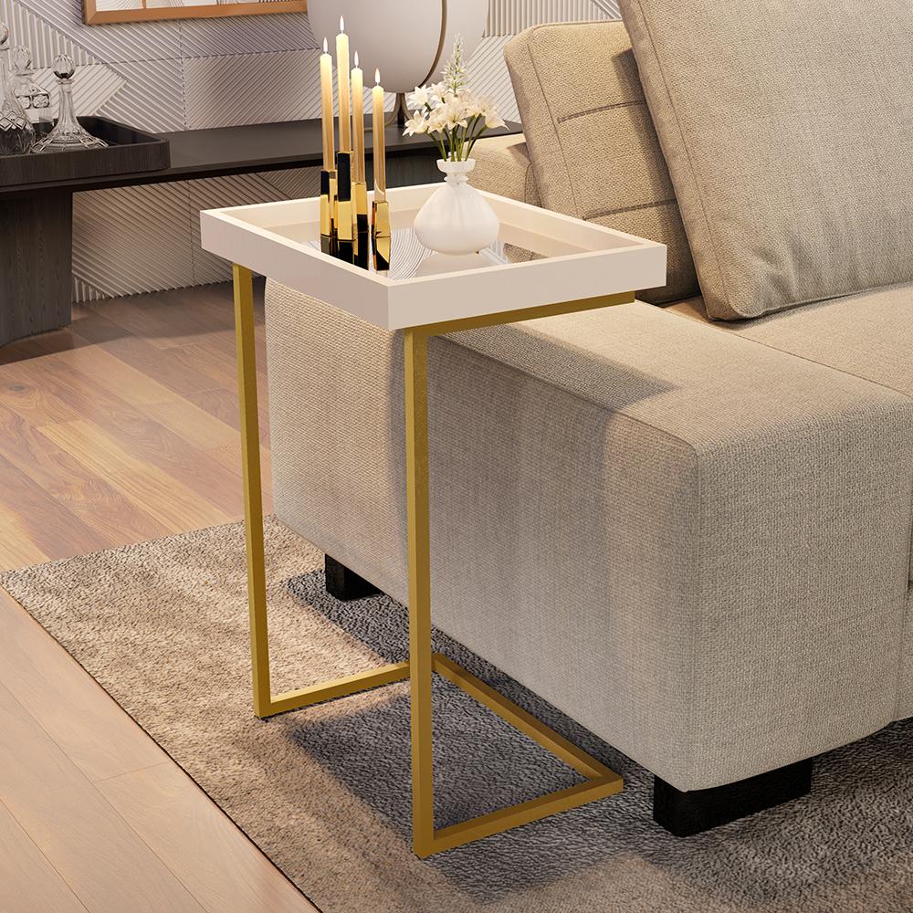 Mesa de Apoio Reggio Perola Pe Dourado