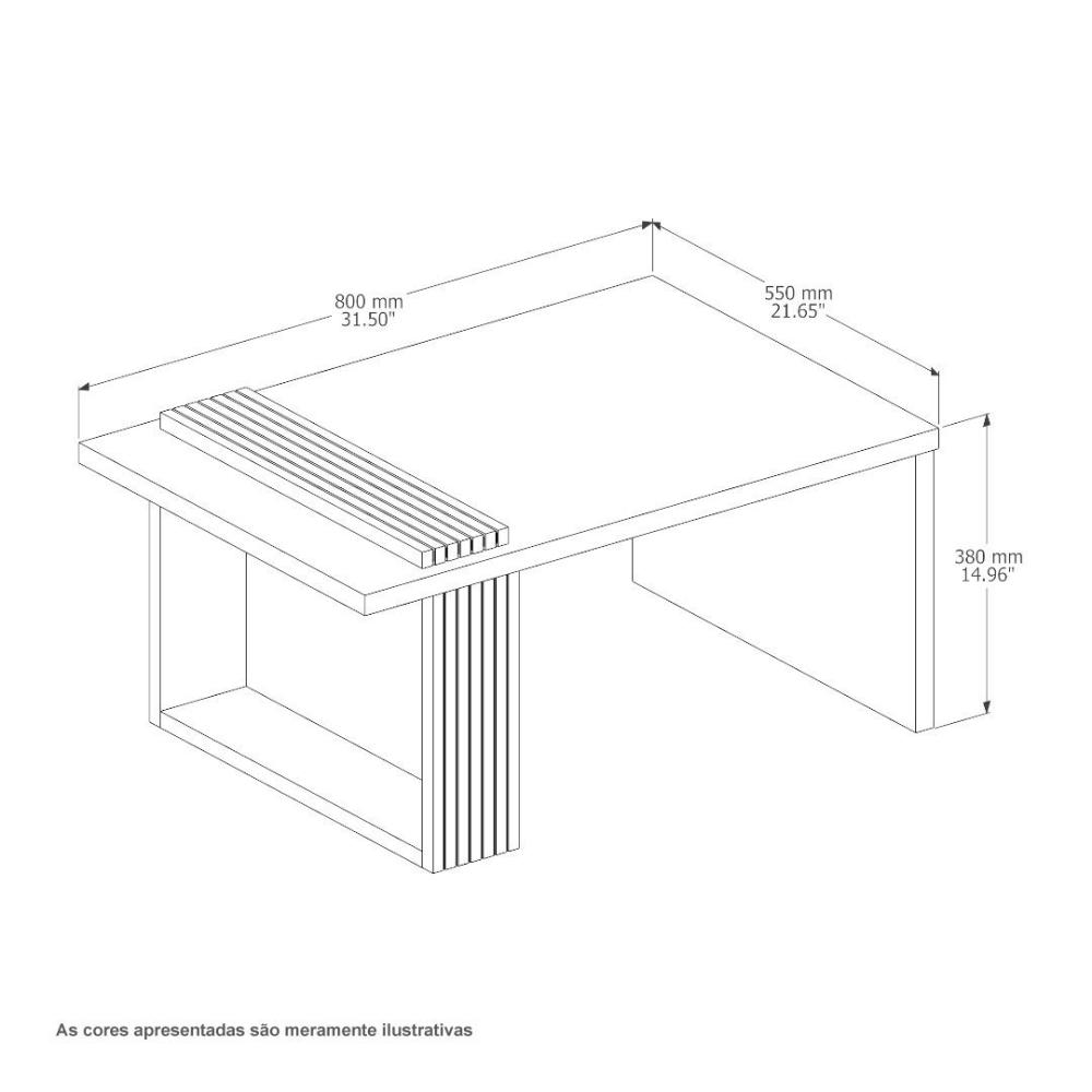 Mesa de Centro JB 8020 Pérola e Nature JB Móveis