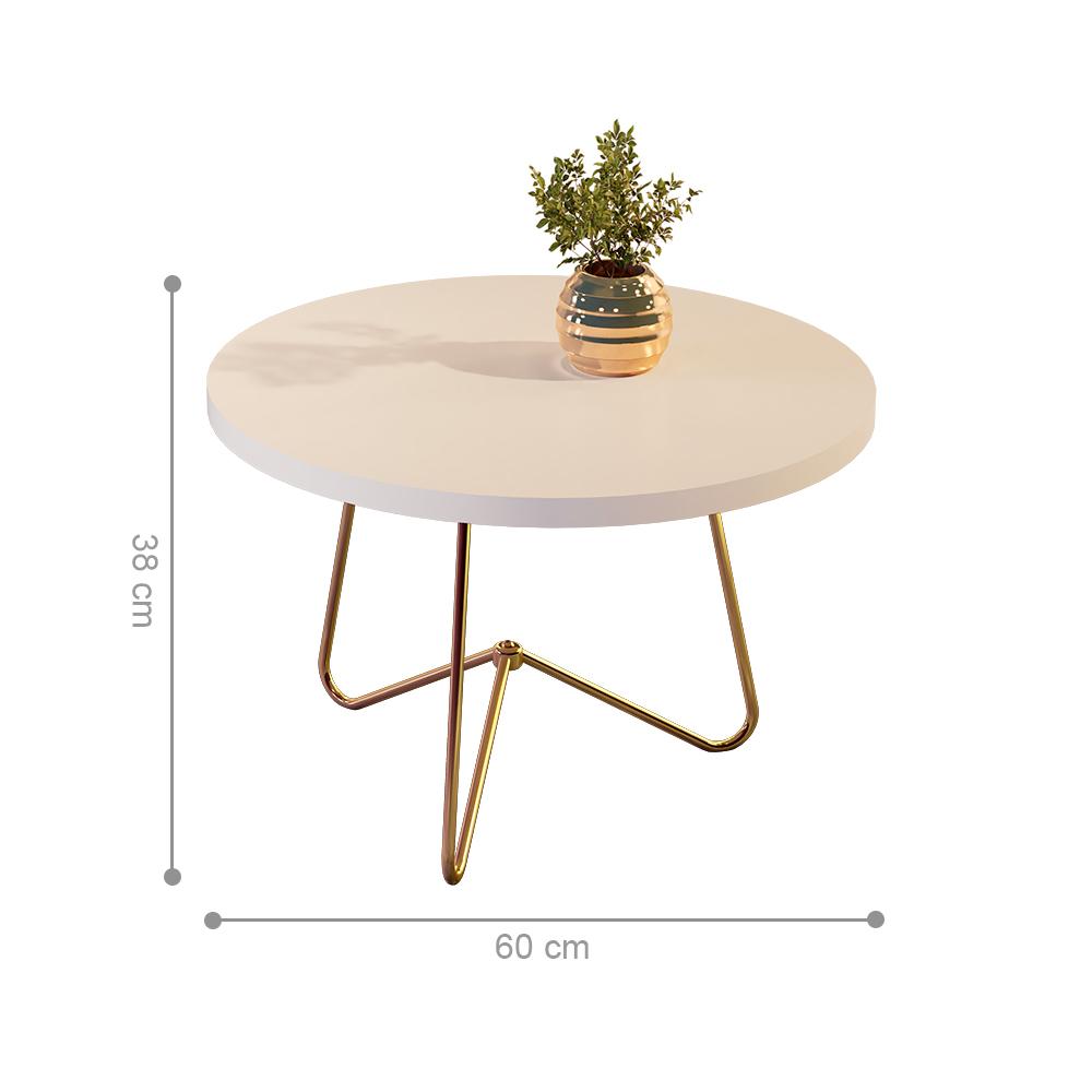 Mesa de Centro Salerno Perola Pe Dourado