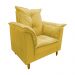 Poltrona de Amamentação + Puff Luana Pés Madeira Suede Amarelo