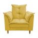 Poltrona de Amamentação + Puff Luana Pés Madeira Suede Amarelo