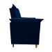 Poltrona de Amamentação + Puff Luana Pés Madeira Suede Azul Marinho