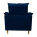Poltrona de Amamentação + Puff Luana Pés Madeira Suede Azul Marinho