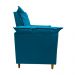 Poltrona de Amamentação + Puff Luana Pés Madeira Suede Azul Royal