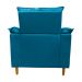 Poltrona de Amamentação + Puff Luana Pés Madeira Suede Azul Royal