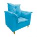 Poltrona de Amamentação + Puff Luana Pés Madeira Suede Azul Tiffany
