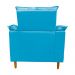Poltrona de Amamentação + Puff Luana Pés Madeira Suede Azul Tiffany