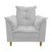Poltrona de Amamentação + Puff Luana Pés Madeira Suede Branco