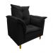 Poltrona de Amamentação + Puff Luana Pés Madeira Suede Preto