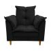 Poltrona de Amamentação + Puff Luana Pés Madeira Suede Preto