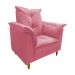 Poltrona de Amamentação + Puff Luana Pés Madeira Suede Rosa