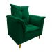 Poltrona de Amamentação + Puff Luana Pés Madeira Suede Verde Militar