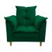 Poltrona de Amamentação + Puff Luana Pés Madeira Suede Verde Militar