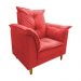 Poltrona de Amamentação + Puff Luana Pés Madeira Suede Vermelho