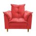 Poltrona de Amamentação + Puff Luana Pés Madeira Suede Vermelho