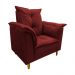 Poltrona de Amamentação + Puff Luana Pés Madeira Suede Vermelho Bordo