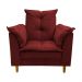 Poltrona de Amamentação + Puff Luana Pés Madeira Suede Vermelho Bordo