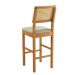 Banqueta Jade 03 Madeira Maciça JCM Encosto Rattan e Linho Bege