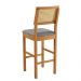 Banqueta Jade 03 com Rattan Linho Cinza Pés em Madeira JCM