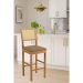Banqueta Jade 03 com Rattan Linho Marrom Pés em Madeira JCM