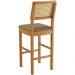 Banqueta Jade 03 com Rattan Linho Marrom Pés em Madeira JCM
