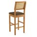 Banqueta Jade 03 com Rattan Veludo Marrom Pés em Madeira JCM