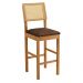 Banqueta Jade 03 com Rattan Verona Chocolate Pés em Madeira JCM