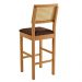 Banqueta Jade 03 com Rattan Verona Chocolate Pés em Madeira JCM