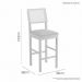 Banqueta Jade 03 com Rattan Verona Grafite Pés em Madeira JCM