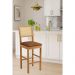 Banqueta Jade 03 com Rattan Verona Marrom Pés em Madeira JCM