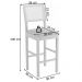 Banqueta Jade 03 com Rattan Verona Marrom Pés em Madeira JCM