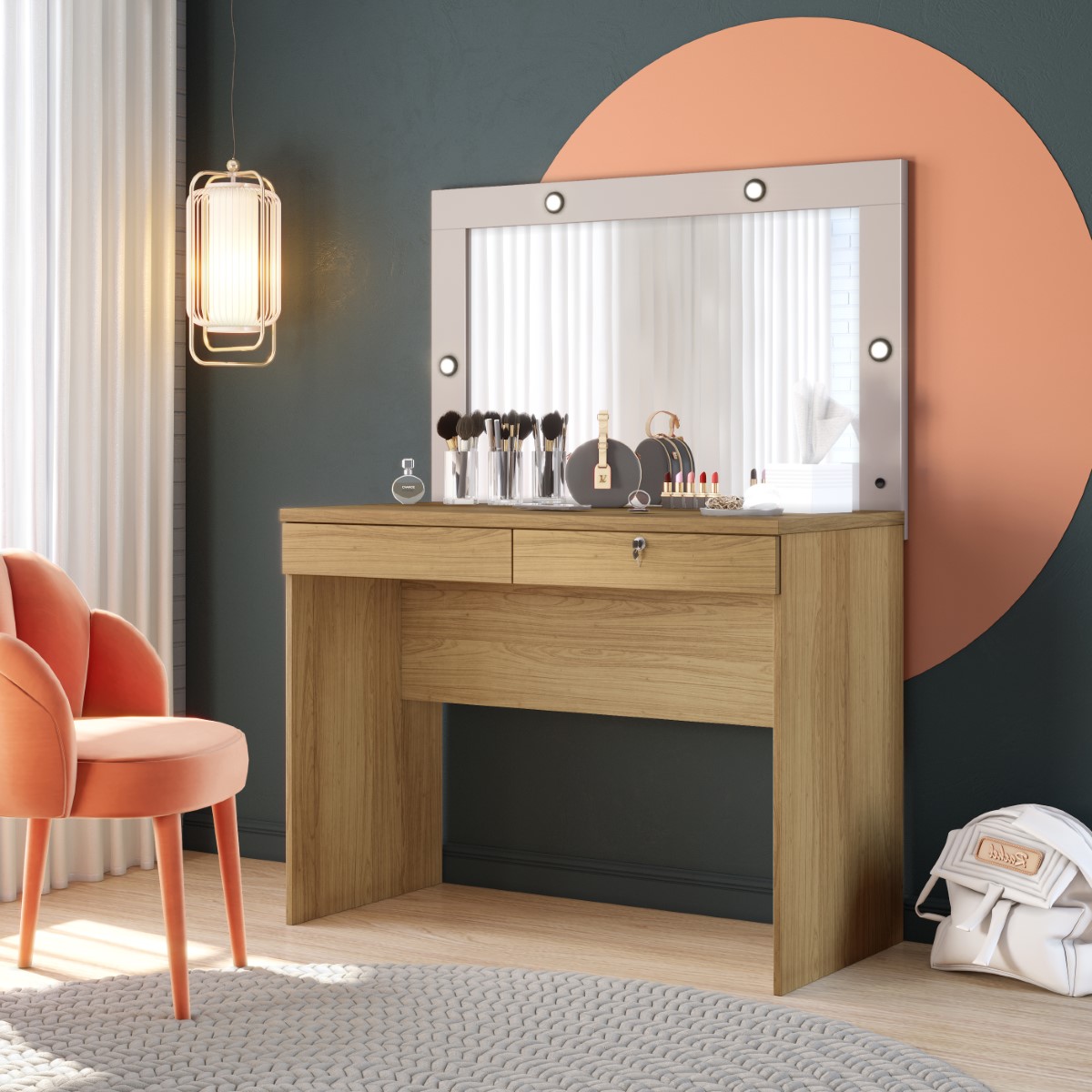Camarim Capricho Com Espelho e Iluminação JCM Movelaria Noronha/Off