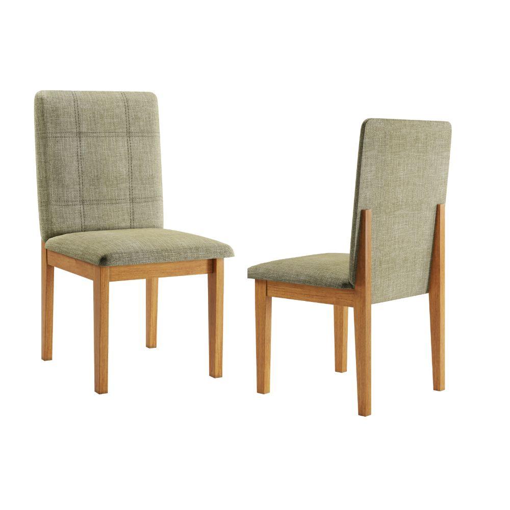 Conjunto 2 Cadeiras Ágata JCM Movelaria  Cinamomo Linho Bege