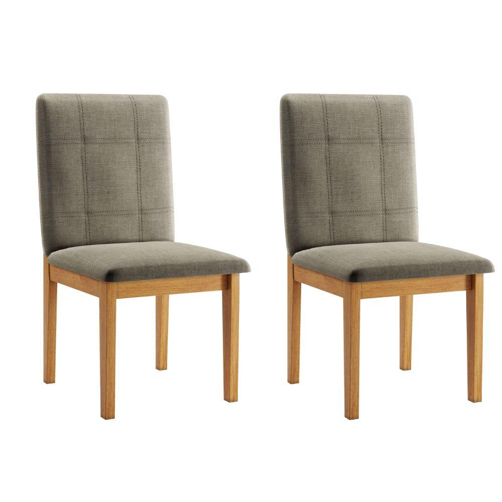 Conjunto 2 Cadeiras Ágata JCM Movelaria  Cinamomo Linho Cappuccino