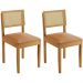 Conjunto 2 Cadeiras Jade 03 com Rattan Couro Caramelo Pés em Madeira JCM