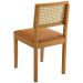 Conjunto 2 Cadeiras Jade 03 com Rattan Couro Caramelo Pés em Madeira JCM