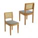 Conjunto 2 Cadeiras Jade 03 com Rattan Linho Cinza Pés em Madeira JCM